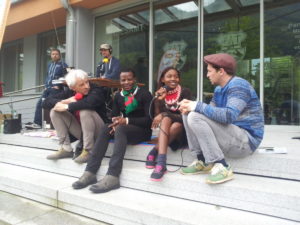 Live von der Rathausstiege - Jörg-Bernd(Technik)- PeterKuthan-Kennedy-Patience-Mario